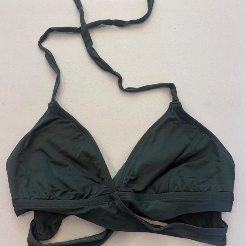 Green halter crop top halter